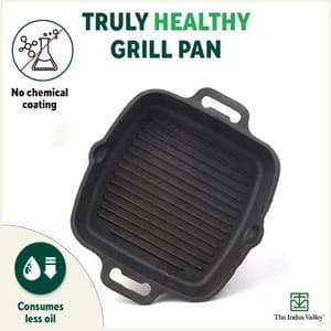 CASTrong Cast Iron Grill Pan, 2 Handles 33.6cm