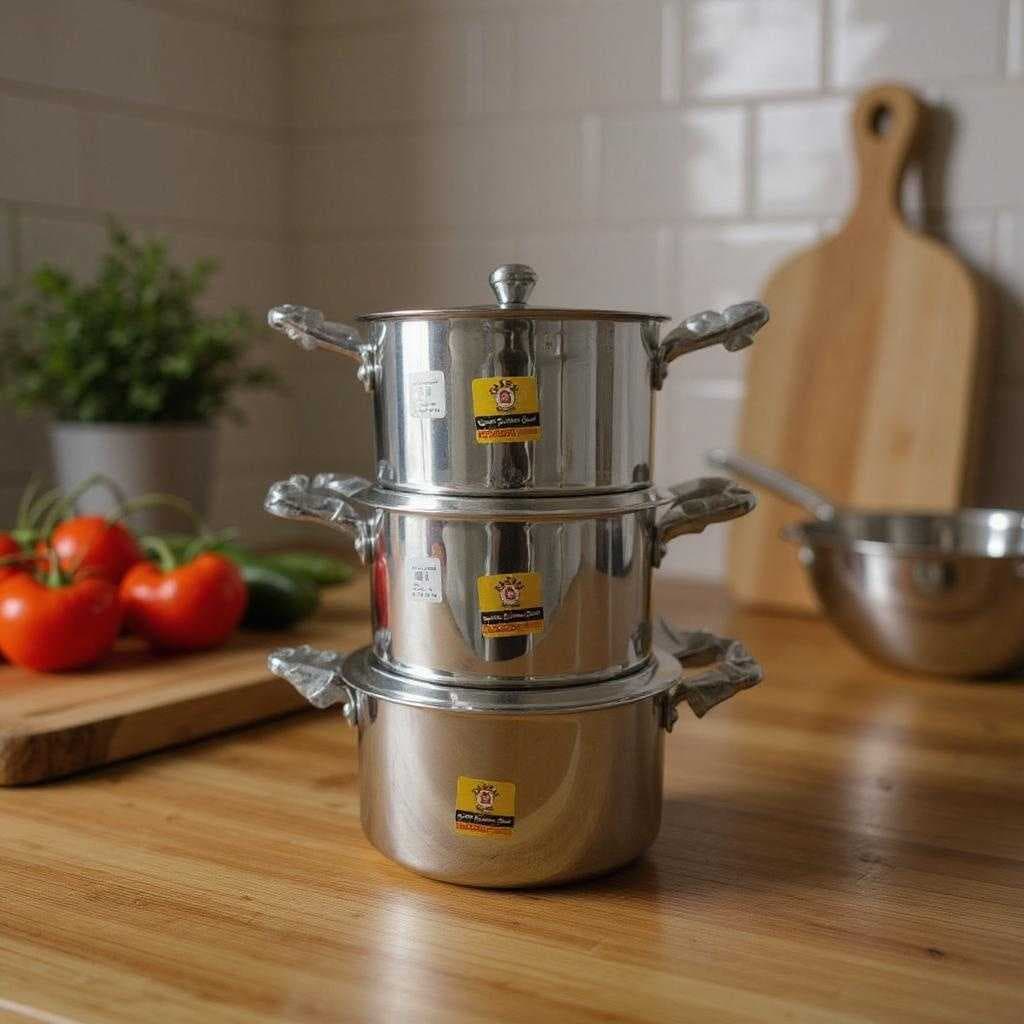 Pappu Biriyani Pot Set Heavy 7", 8" 9" Set - Image 1